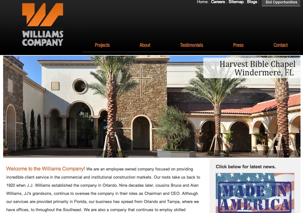 Wiilliams Company webpage