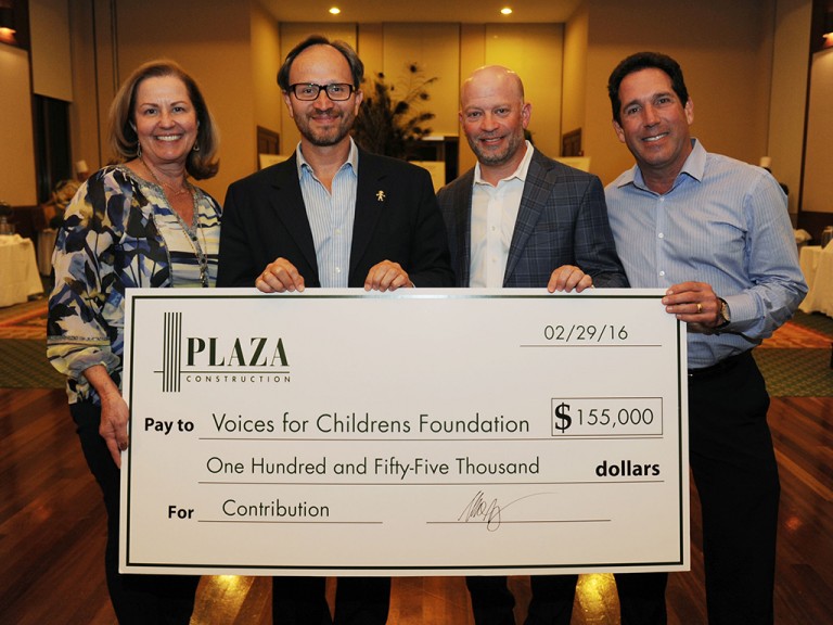 Plaza Construction contributes $155,000 to Voices For Children Foundation