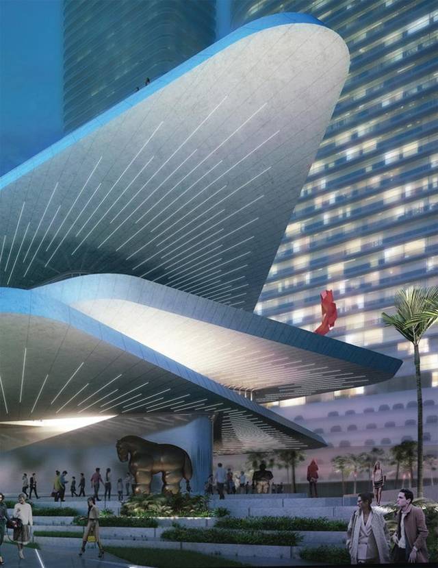 A rendering of the Latin American Art Museum proposed by Gary Nader. Nader wants to build the museum on a parking lot owned by Miami Dade College’s Wolfson campus.