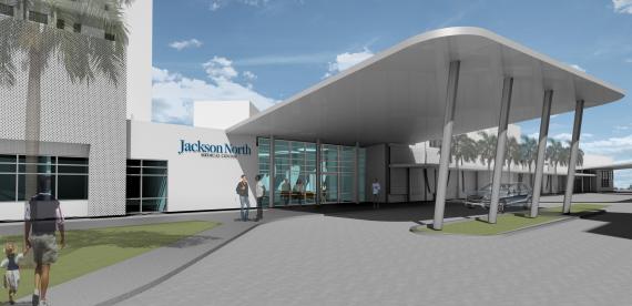 Rendering of the main entrance (from GS&P)
