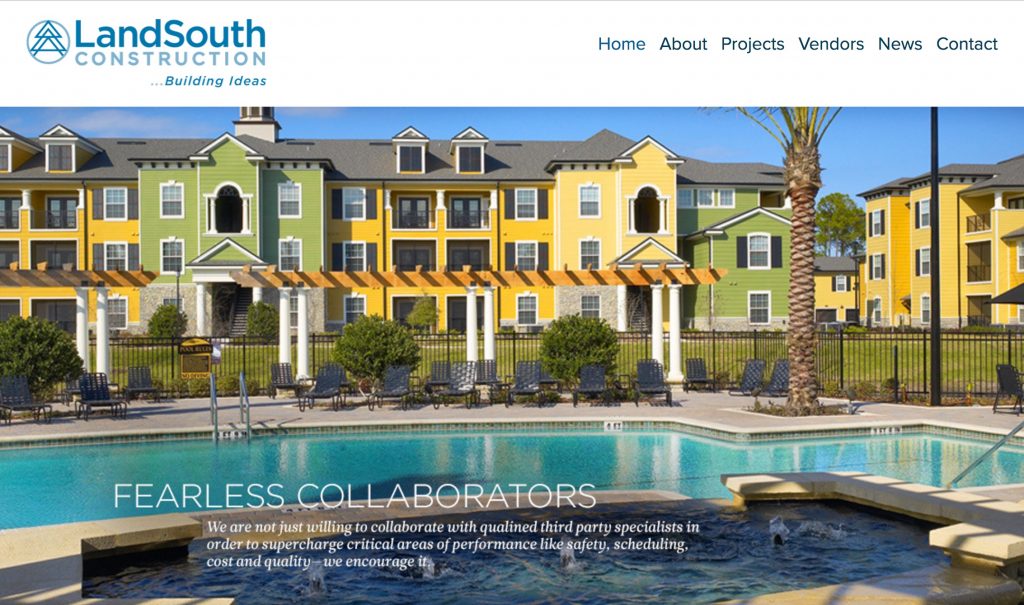 landsouth construction website