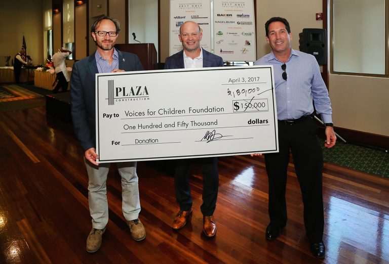 Plaza Construction contributes $180,000 to Voices for Children Foundation