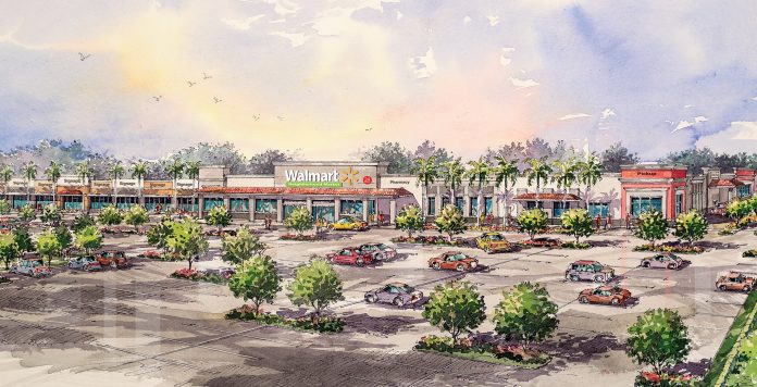 Rendering of Konover South's new Landstar Marketplace in Orlando, to be anchored by Walmart Neighborhood Market