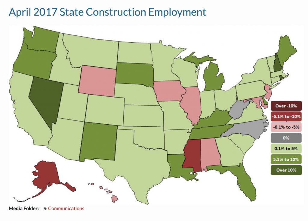AGCA April employment map