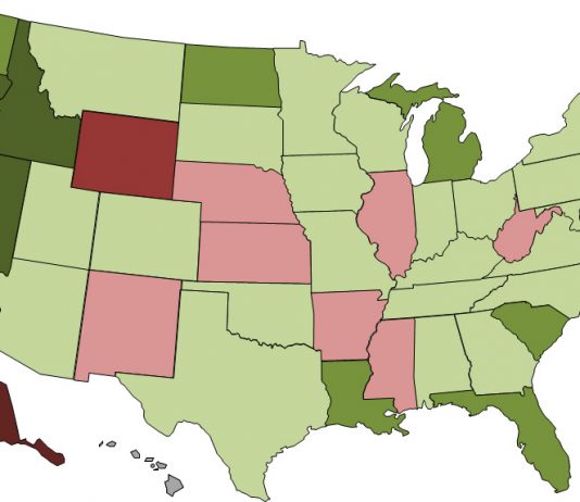 state employment map may