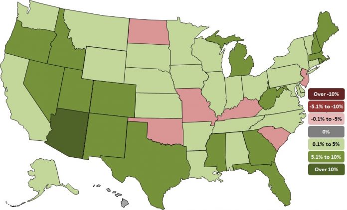 state employment map june