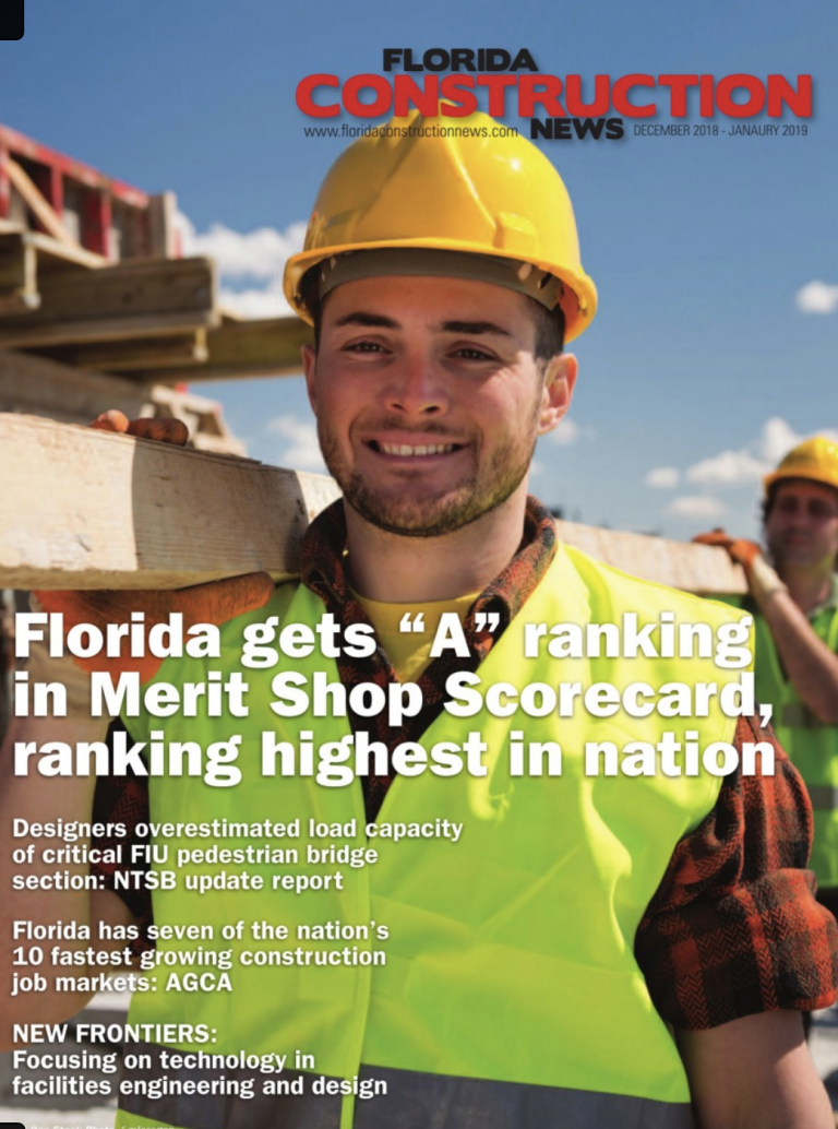 Latest (Dec. 2018/Jan. 2019) Florida Construction News magazine issue published