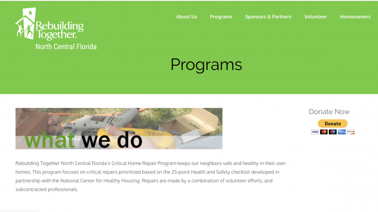 North Central Florida Non-profit home repair organization accepting applications for assistance