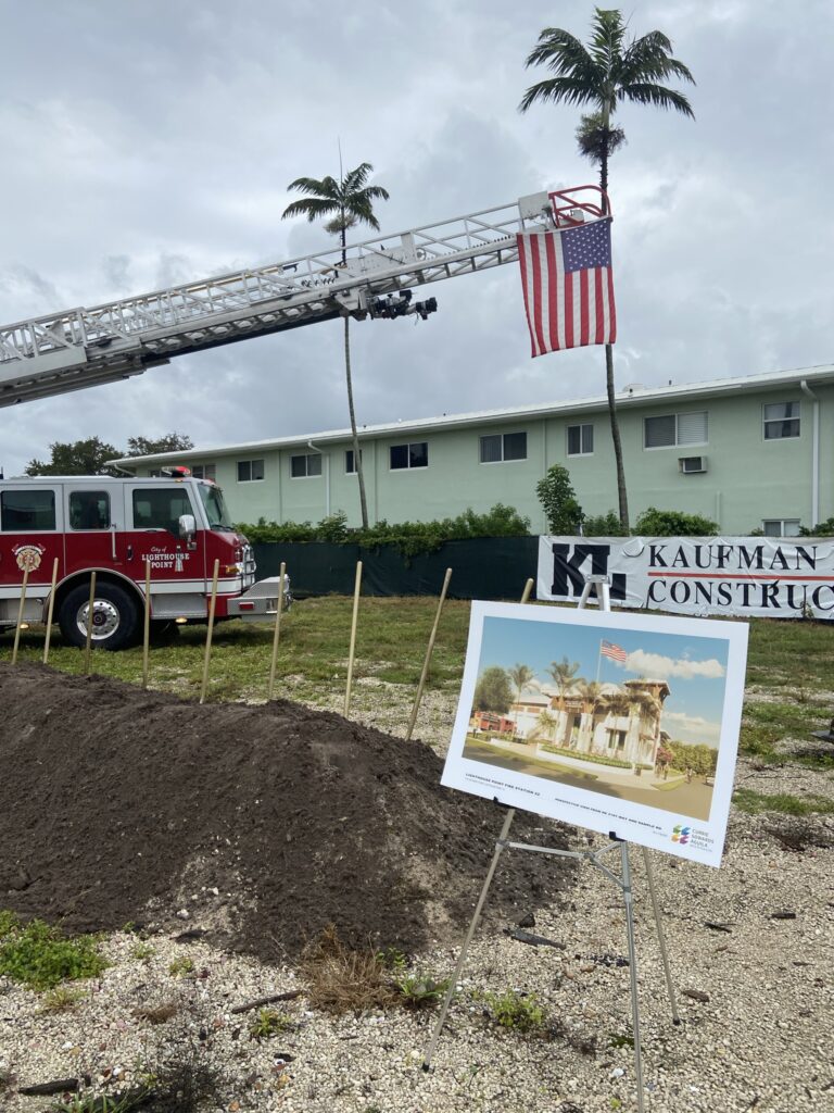 Kaufman Lynn Construction breaks ground on new Lighthouse Point  fire station and emergency operations center