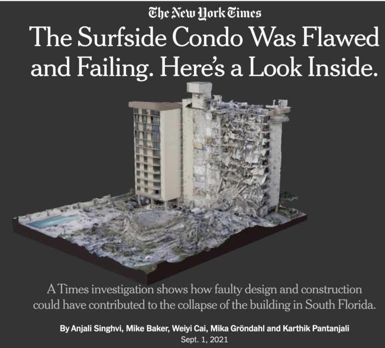 The Surfside condo collapse: Building was “flawed and failing” — NYT