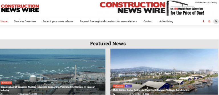 Introducing a new construction news release publishing service