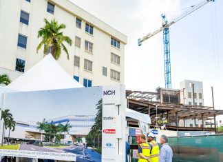 Beam signing ceremony marks major milestone for NCH’s heart and stroke critical care center in Naples
