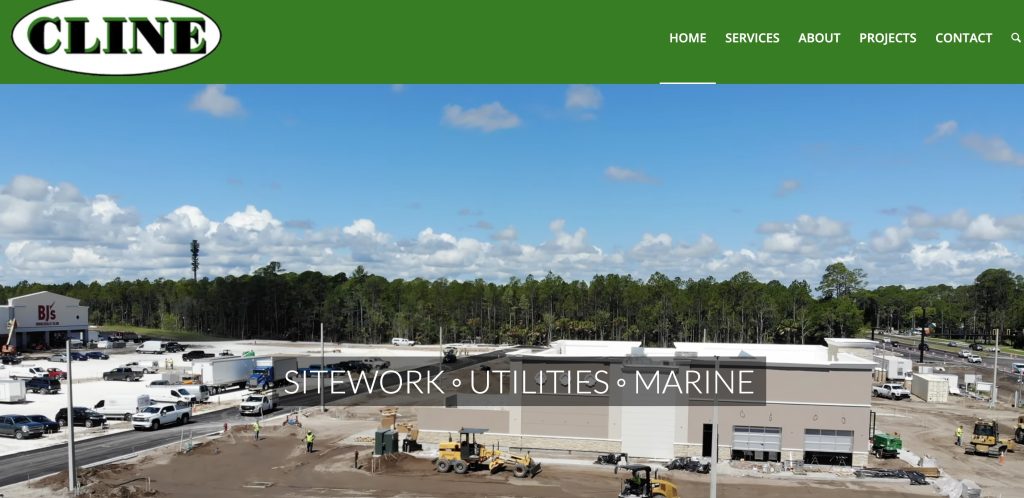 cline construction webpage