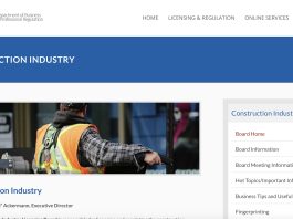 licensing board website